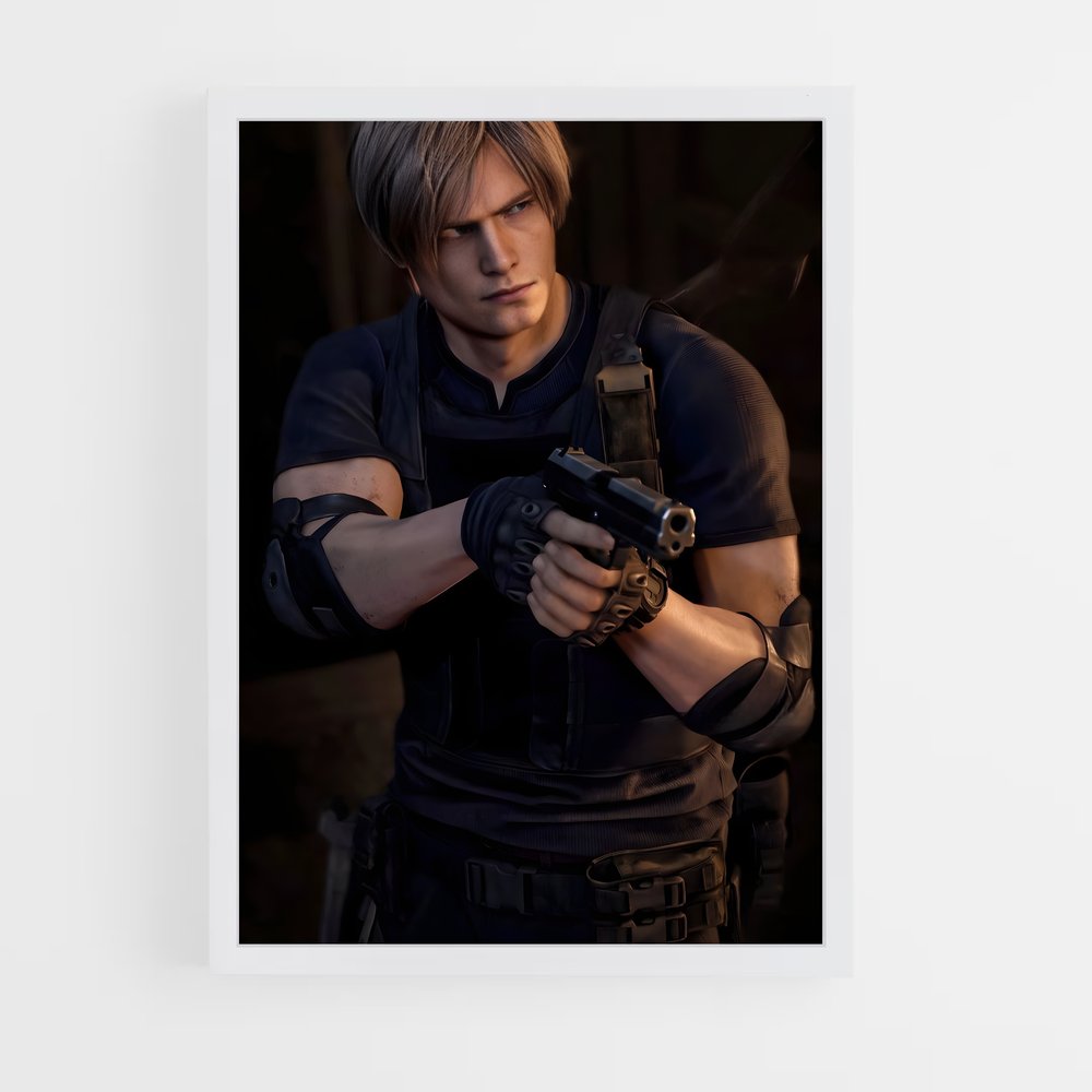 Poster Leon au Coeur de la Survivance – affiche Resident Evil (vue 3)